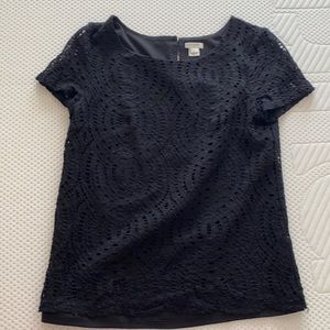 Black lace jcrew top